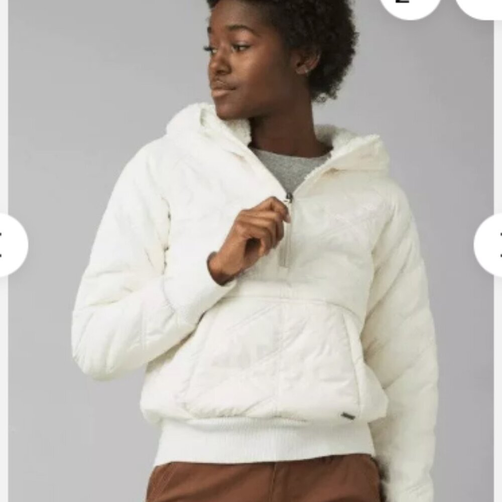 Prana White Hoodie Sweatshirt